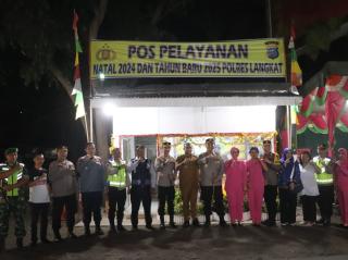 Kapolres Langkat Bersama Rombongan Tinjau Kesiapan Pos Pengamanan Nataru 2024-2025